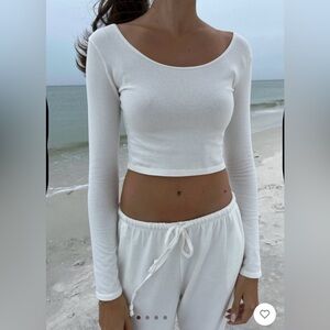 Brandy Melville Jillian Crop Top - Natural White